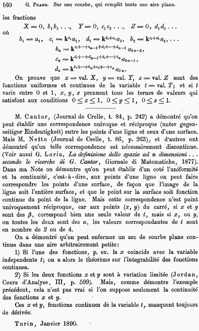 Dall'articolo originale di Giuseppe Peano