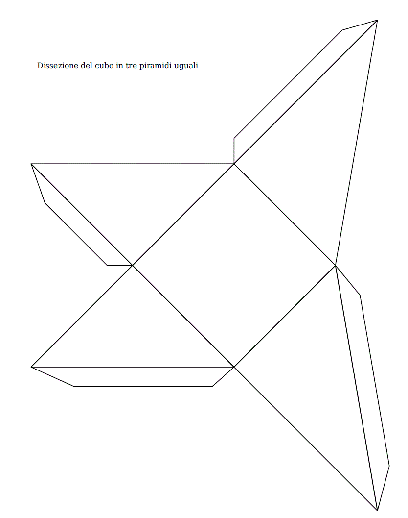 modello cubo 3 piramidi