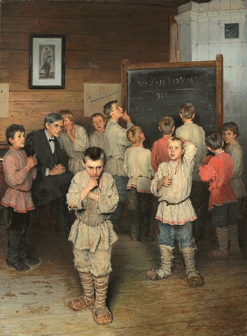 Nikolai Bogdanov-Belsky, "L'aritmetica nella scuola di carità di S.A. Rakinski"