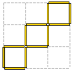 Tre quadrati stecchini