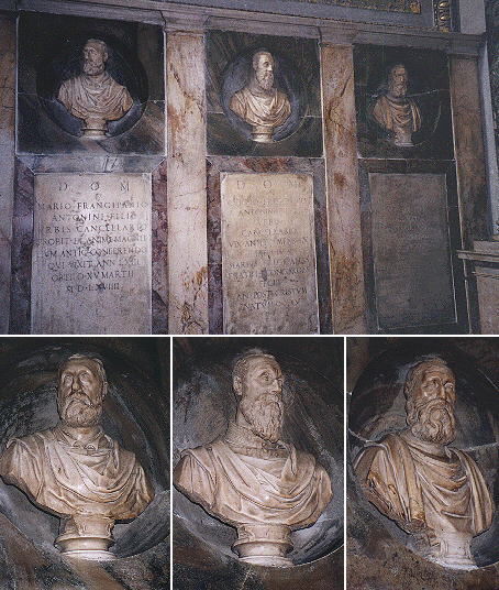 Monuments to Mario, Curzio and Antonino Frangipane by an unknown sculptor (1570 ca.)