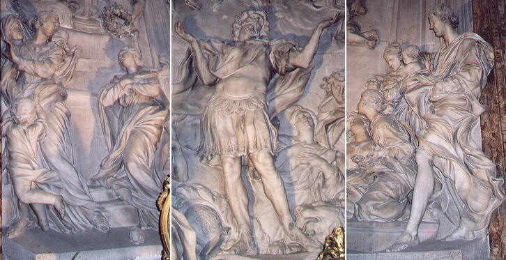Reliefs by Ercole Ferrata, Melchiorre Caff and Antonio Raggi in S. Agnese in Agone