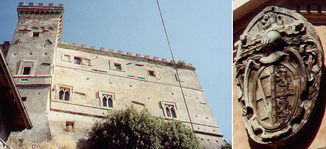 Castle and coats of arms of the Prince Massimo on the main church