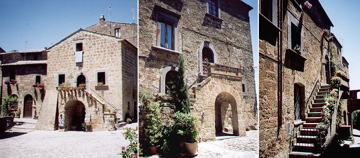 Typical medieval houses with external staircase
