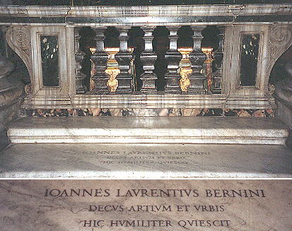 The inscription in memory of Gian Lorenzo Bernini in S. Maria Maggiore