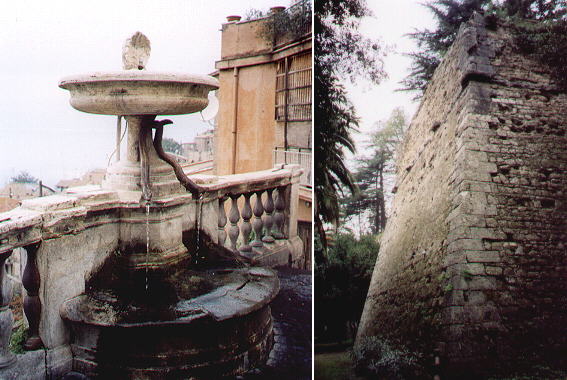 Anguillara - Fountain and walls of the castle