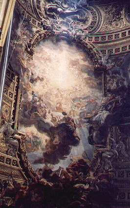 Il Ges: Ceiling by Baciccio (painting) and Antonio Raggi and Leonardo Retti (stuccoes) - 1679