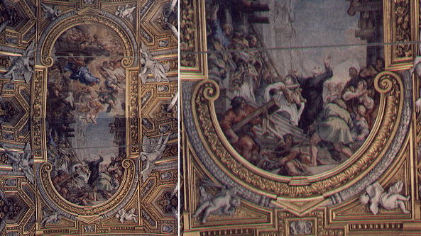 S. Maria in Vallicella: Ceiling by Pietro da Cortona (painting) and Ercole Ferrata and Cosimo Fancelli (stuccoes) - 1647-66