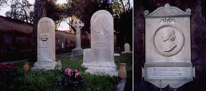Tombs of John Keats and of his friend Joseph Severn