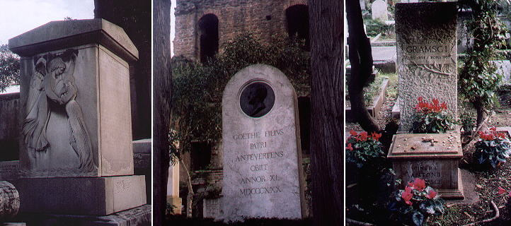 Monuments to Rosa Bathurst, Goethe's son and Antonio Gramsci