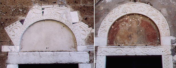 Details of the side entrances