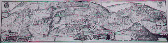 1620 engraving showing the villas of Frascati