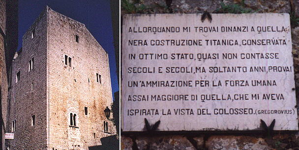 Palazzo Gottifredo and inscription quoting Gregorovius