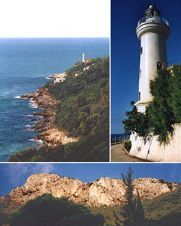 The lighthouse and the white rocks of Capo Circeo