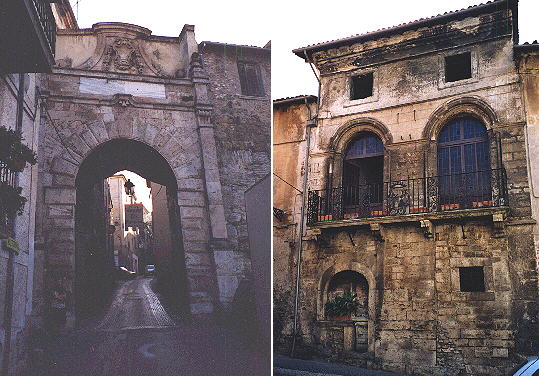 Main gate of Ferentino and a medieval palace