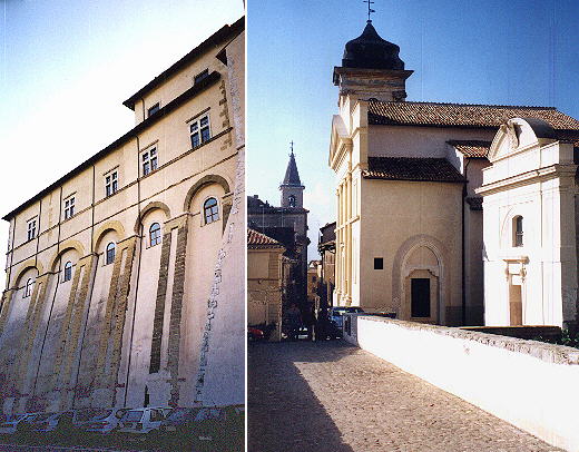 Older part of Palazzo Colonna and churches in front of it