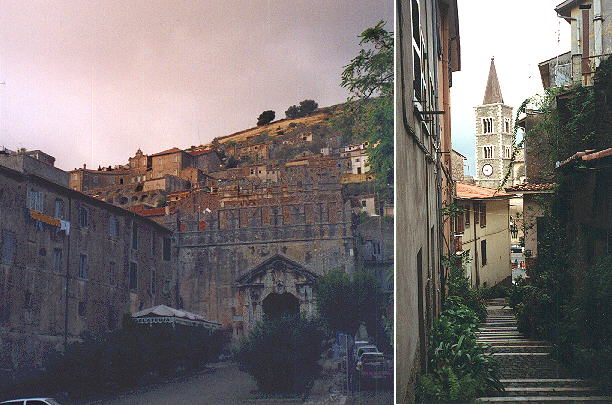 General view of Palestrina and a street near the Cathedral