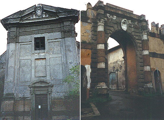 Church in Torre Nova and gate of Zagarolo