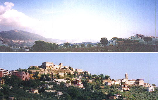 Top - Monte Serrone (left) and Paliano (right) bottom view of Paliano