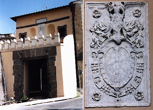 Porta Romana and coat of arms of the Colonna family