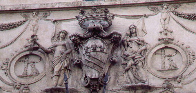 Decoration of the faade of Palazzo Spada