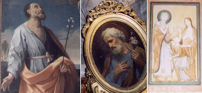 S. Giuseppe detail of a painting by Domenichino - copy in SS. Pietro e Marcellino; S. Giuseppe - small 
portrait in S. Agnese in Agone; S. Biagio in the lower church of S: Clemente