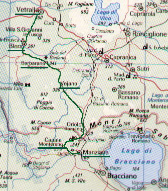Map of this itinerary (in green)