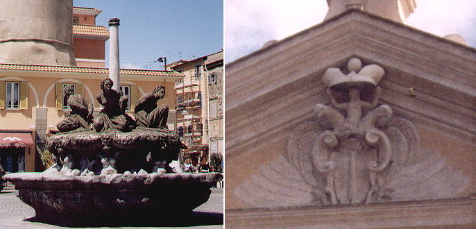 Main fountain and detail of the Cathedral