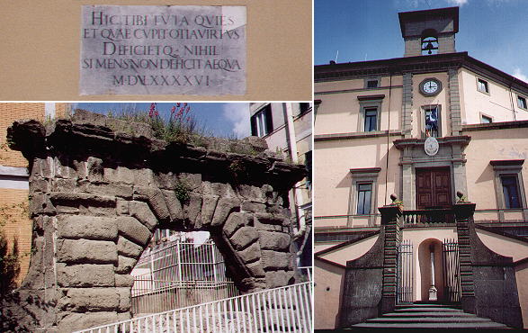 Inscription at the entrance of Marino; gate leading to the Colonna gardens; Palazzo Colonna