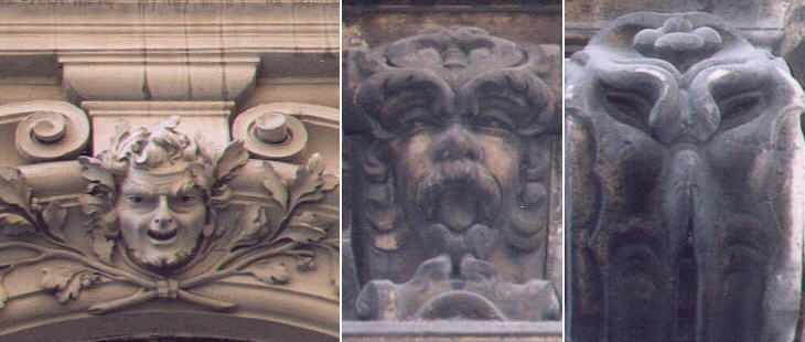 Masks in Palazzo Capponi Stampa and in Palazzo Cerri