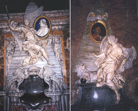 Monuments by Pietro Bracci to Cardinal Fabrizio Paolucci in S. Marcello al Corso and to Cardinal Leopoldo Calcagnini (1746-48) in S. Andrea delle Fratte