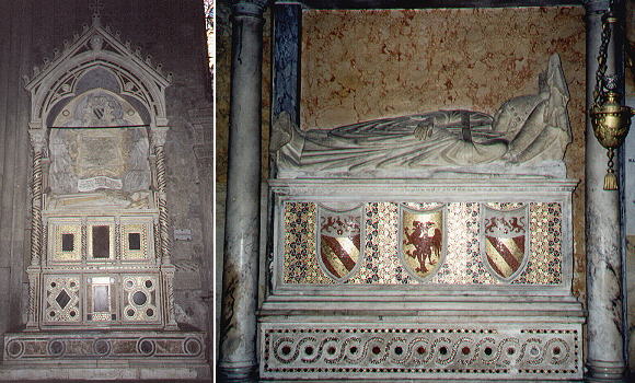 Gisants of Adrianus V (1276) in S. Francesco (Viterbo) and of Honorius IV in S. Maria in Aracoeli