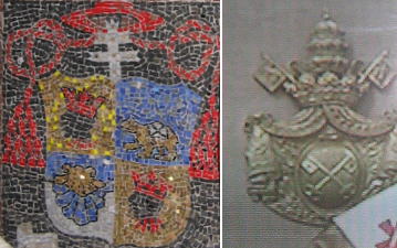 The coats of arms of Cardinal Joseph Ratzinger and of Pope Benedictus XVI
