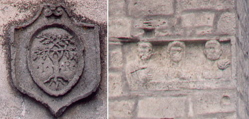 Della Rovere coat of arms and Roman funerary relief