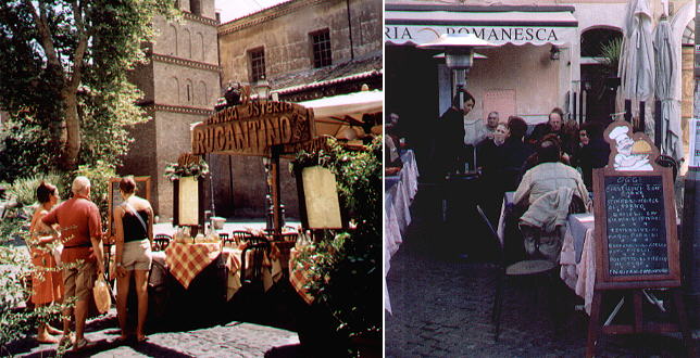 Pondering menus near S. Crisogono and in Campo de' Fiori