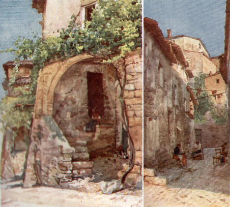 A rustic dwelling and a street at Anticoli Corrado