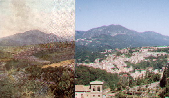 View of Subiaco by Alberto Pisa and today