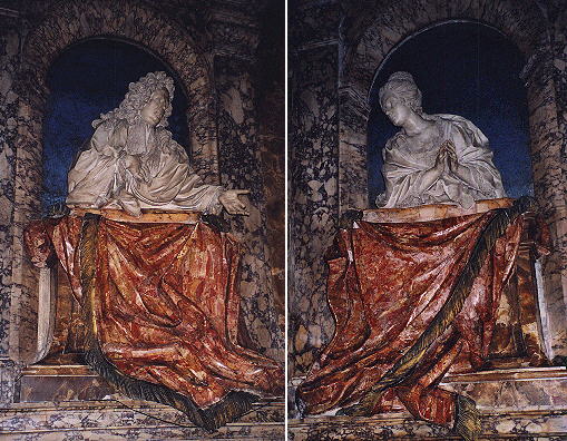 Monuments to Giovanni Andrea Giuseppe Muti and Maria Colomba Vincentini Muti (1725) by Bernardino Cametti in S. Marcello