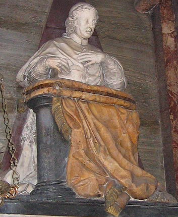 Monument to Cardinal Pier Luigi Carafa (1759) by Paolo Posi and Pietro
 Bracci in S. Andrea delle Fratte