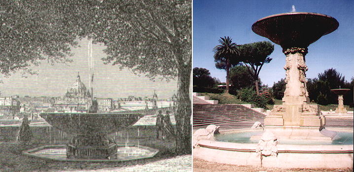 Fountains near Villa Medici and in Valle Giulia