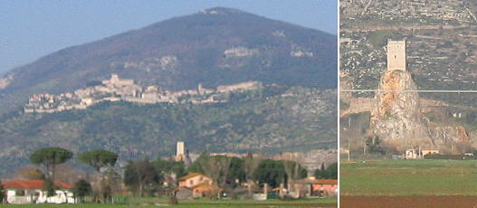 View of Sermoneta and a watching tower