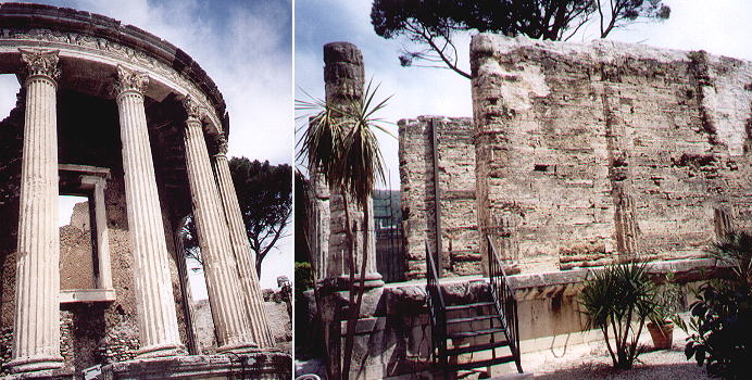 Detail of Tempio della Sibilla and the adjoining rectangular temple