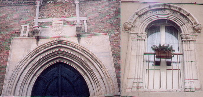 Portal of S. Maria Maggiore and window near Piazza Palatina