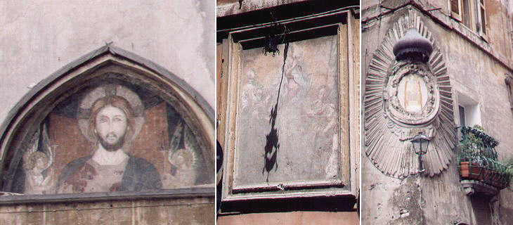 Sacred images in Via di Colsereno, Palazzo Torlonia and in Castrovetere