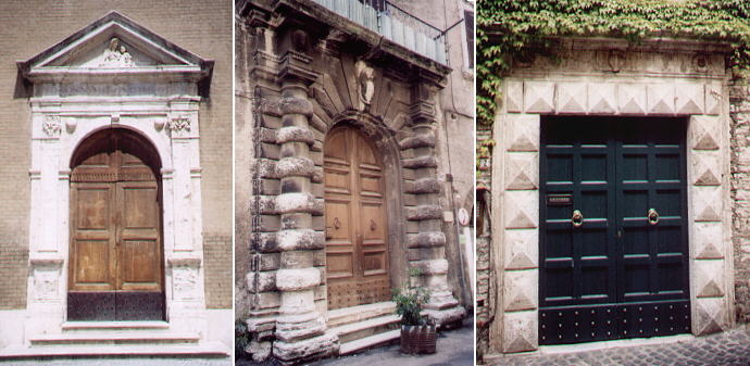 Portals of S. Biagio, Palazzo Piccolomini and a house near Porta del Colle