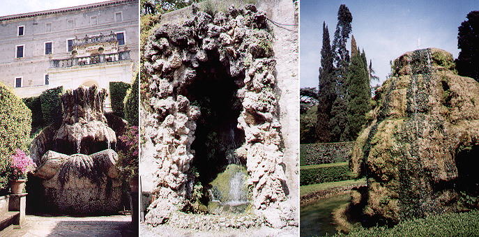 Fontana del Bicchierone, Fontana rustica and Meta sudante