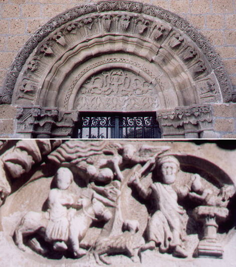 Lateral portal and relief showing Isaak's sacrifice