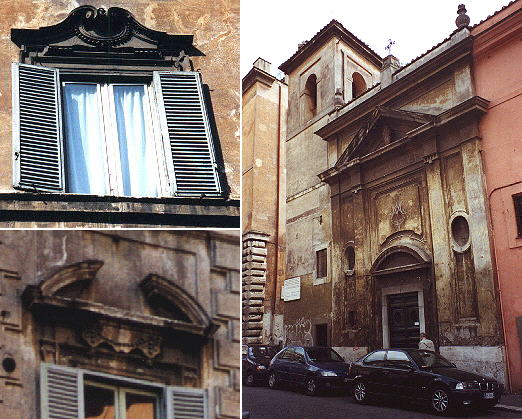 Windows of palazzo Negroni and S. Lucia della Tinta