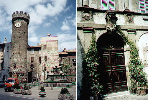 Main gate of Bagnaia and door of the Palace