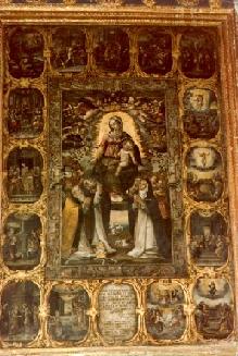 uno dei dipinti ammirabili nel Santuario, 'Madonna del SS. Rosario con i 15 Misteri', di Pompeo Mausonio
